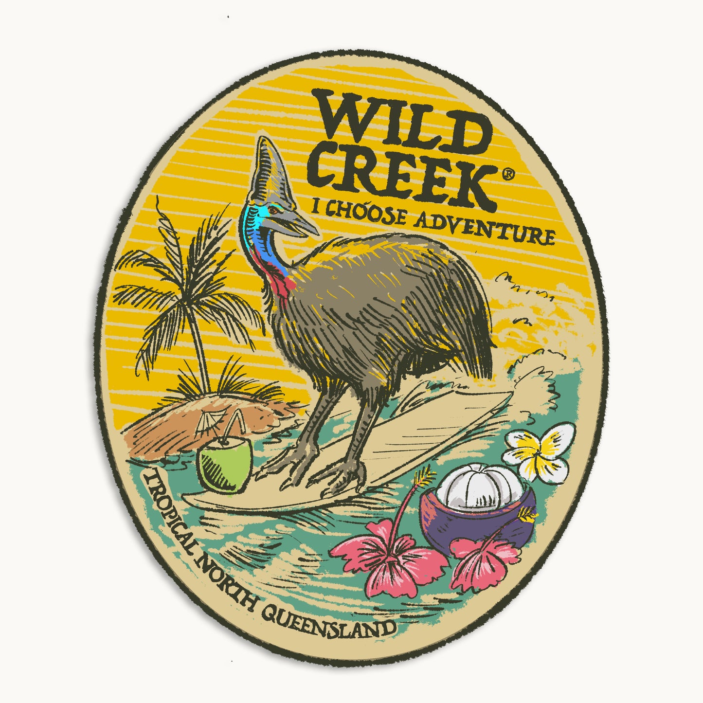 Cassowary Sticker - Queensland Adventure - Wild Creek