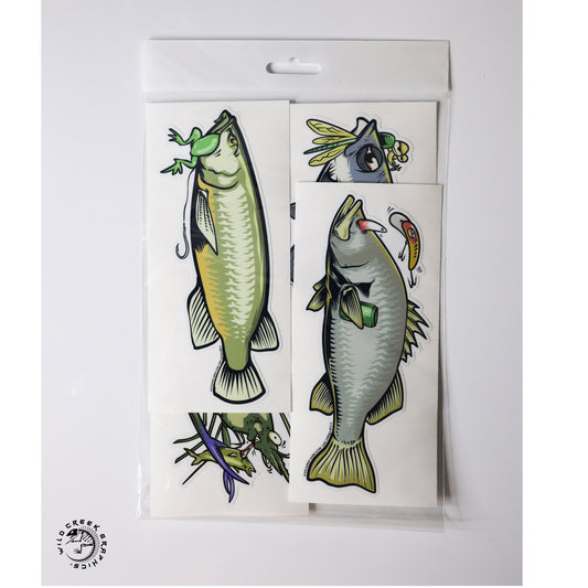 Freshwater Fish Comical Sticker Pack - Wild Creek Graphics®