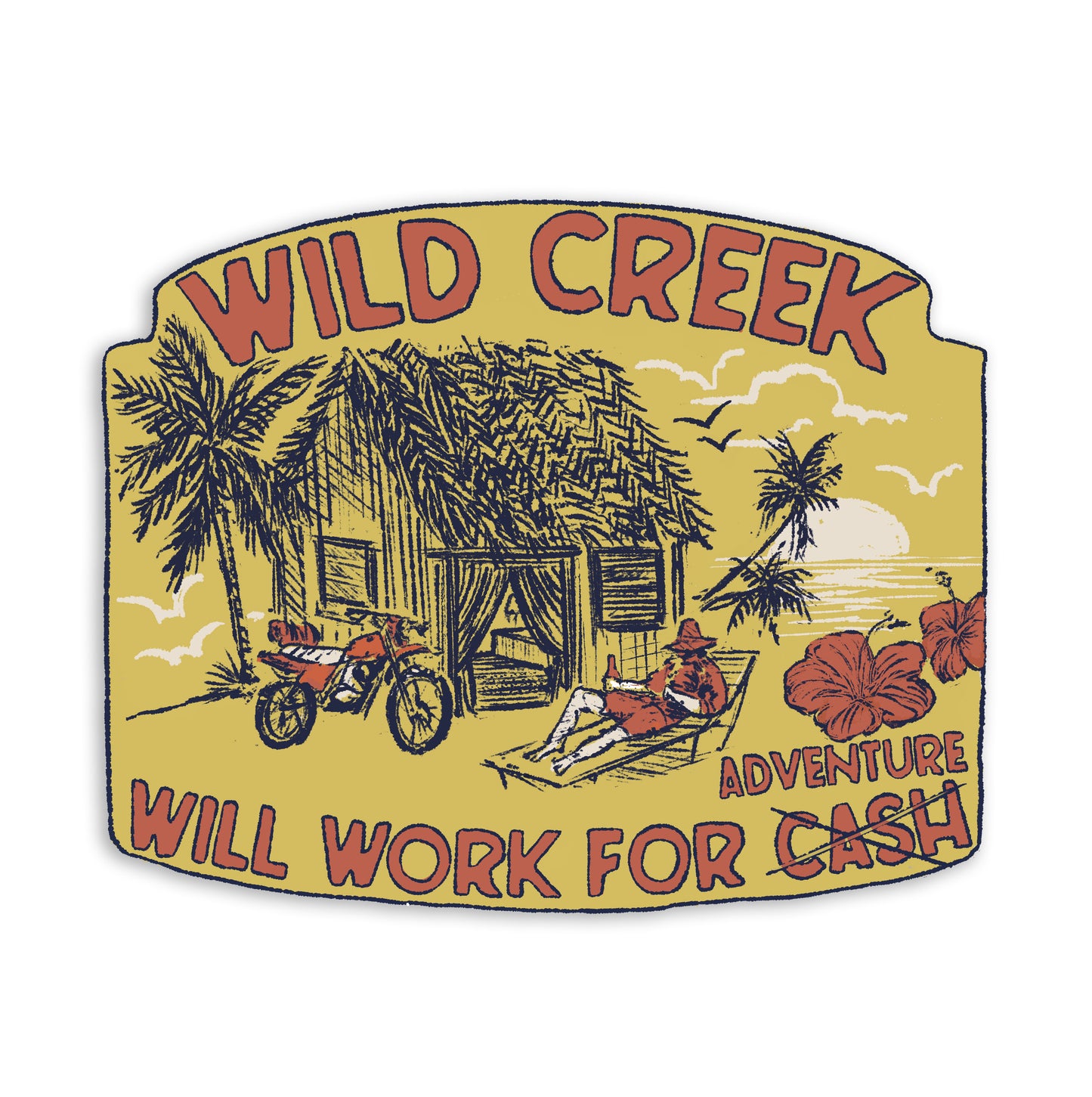 Wild Creek Work For Adventure - Sticker